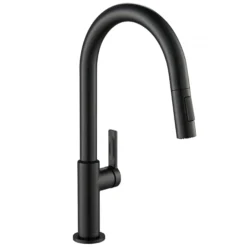 Single Handle Pull Down Kitchen Faucet in Matte Black