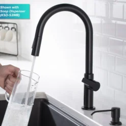 Single Handle Pull Down Kitchen Faucet in Matte Black
