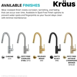 Single Handle Pull Down Kitchen Faucet with QuickDock Top Mount Installation Assembly in Spot-Free Brushed Brass