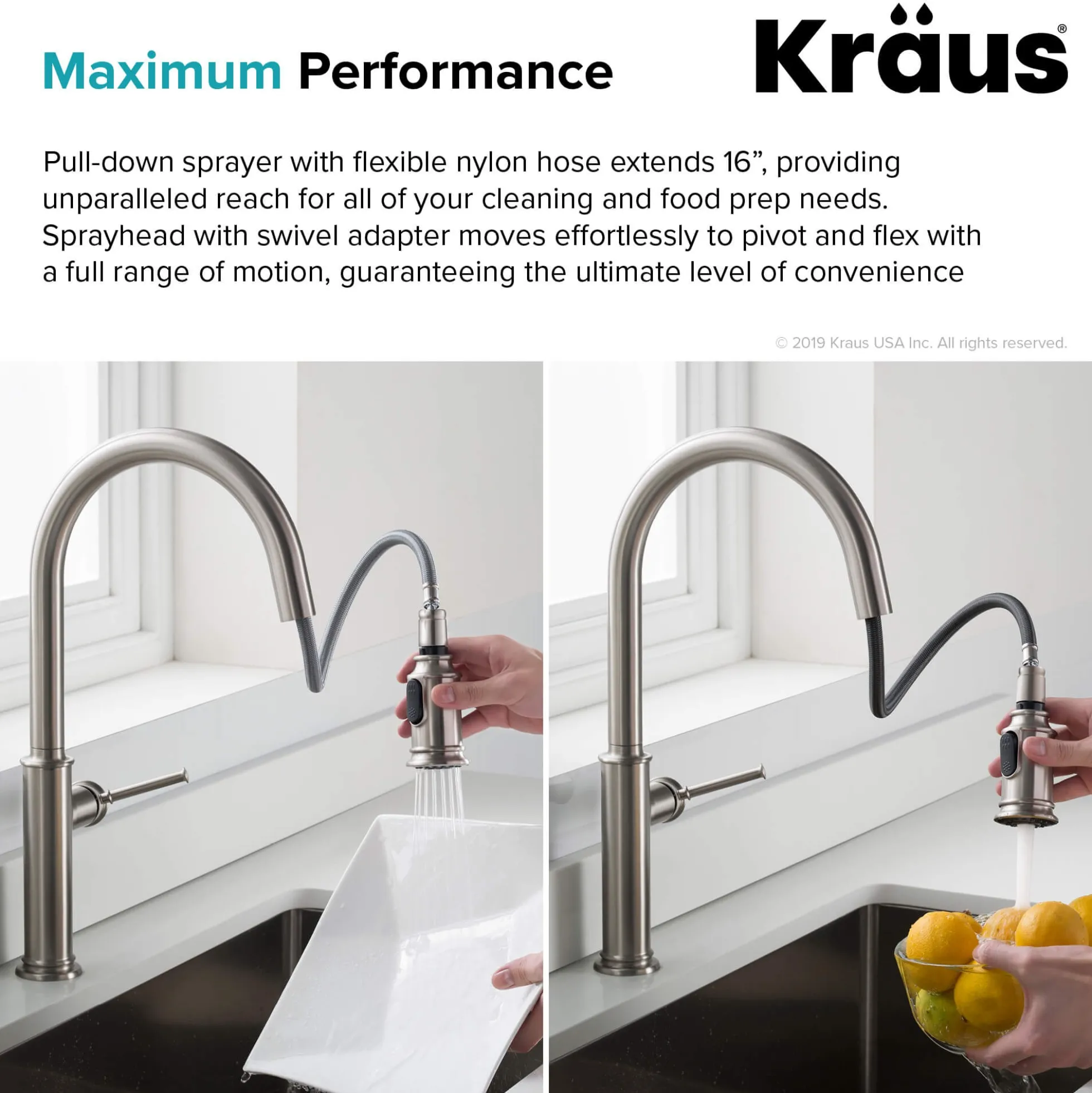 Single Handle Pull Down Kitchen Faucet with Deck Plate and Soap Dispenser in all-Brite Spot Free Stainless Steel