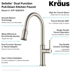 Single Handle Pull Down Kitchen Faucet with Deck Plate and Soap Dispenser in all-Brite Spot Free Stainless Steel