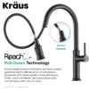 Single Handle Pull Down Kitchen Faucet with Deck Plate and Soap Dispenser in Oil Rubbed Bronze