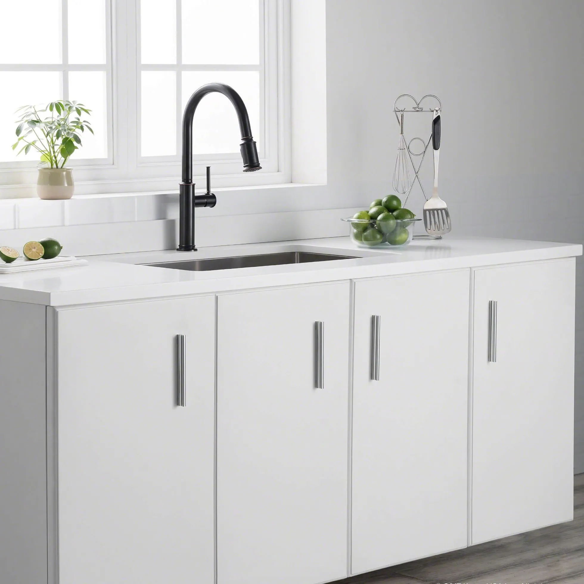 Single Handle Pull Down Kitchen Faucet with Deck Plate and Soap Dispenser in Oil Rubbed Bronze