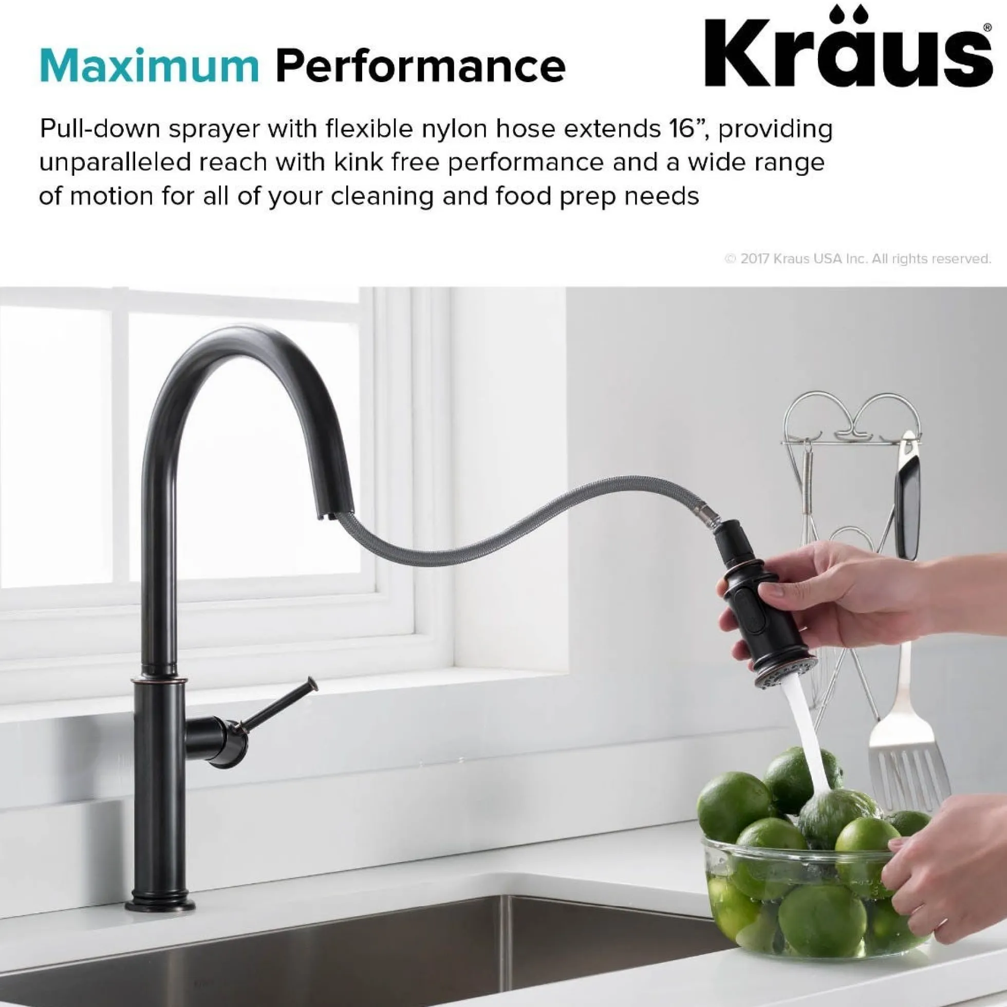 Single Handle Pull Down Kitchen Faucet with Deck Plate and Soap Dispenser in Oil Rubbed Bronze