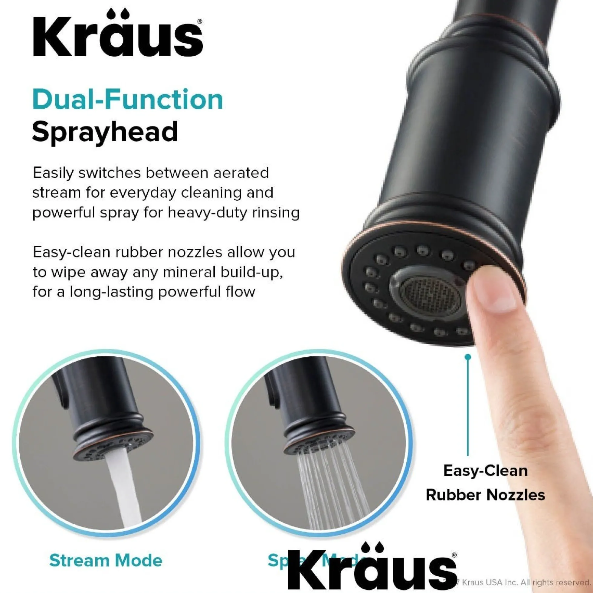 Single Handle Pull Down Kitchen Faucet with Deck Plate and Soap Dispenser in Oil Rubbed Bronze