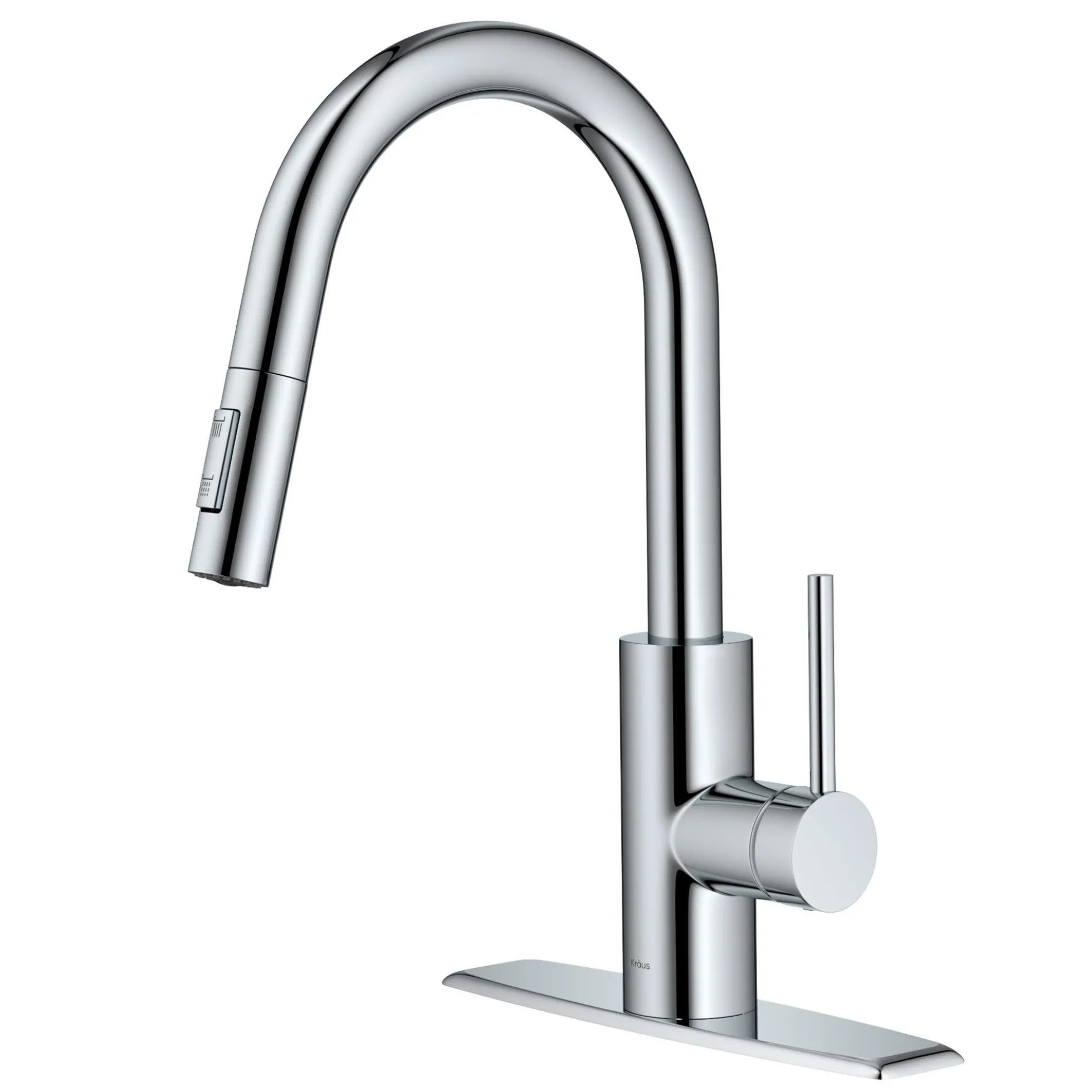 Single Handle Pull Down Kitchen Faucet with QuickDock Top Mount Installation Assembly in Chrome