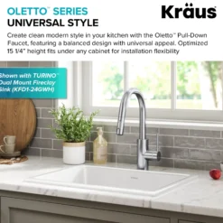 Single Handle Pull Down Kitchen Faucet with QuickDock Top Mount Installation Assembly in Chrome