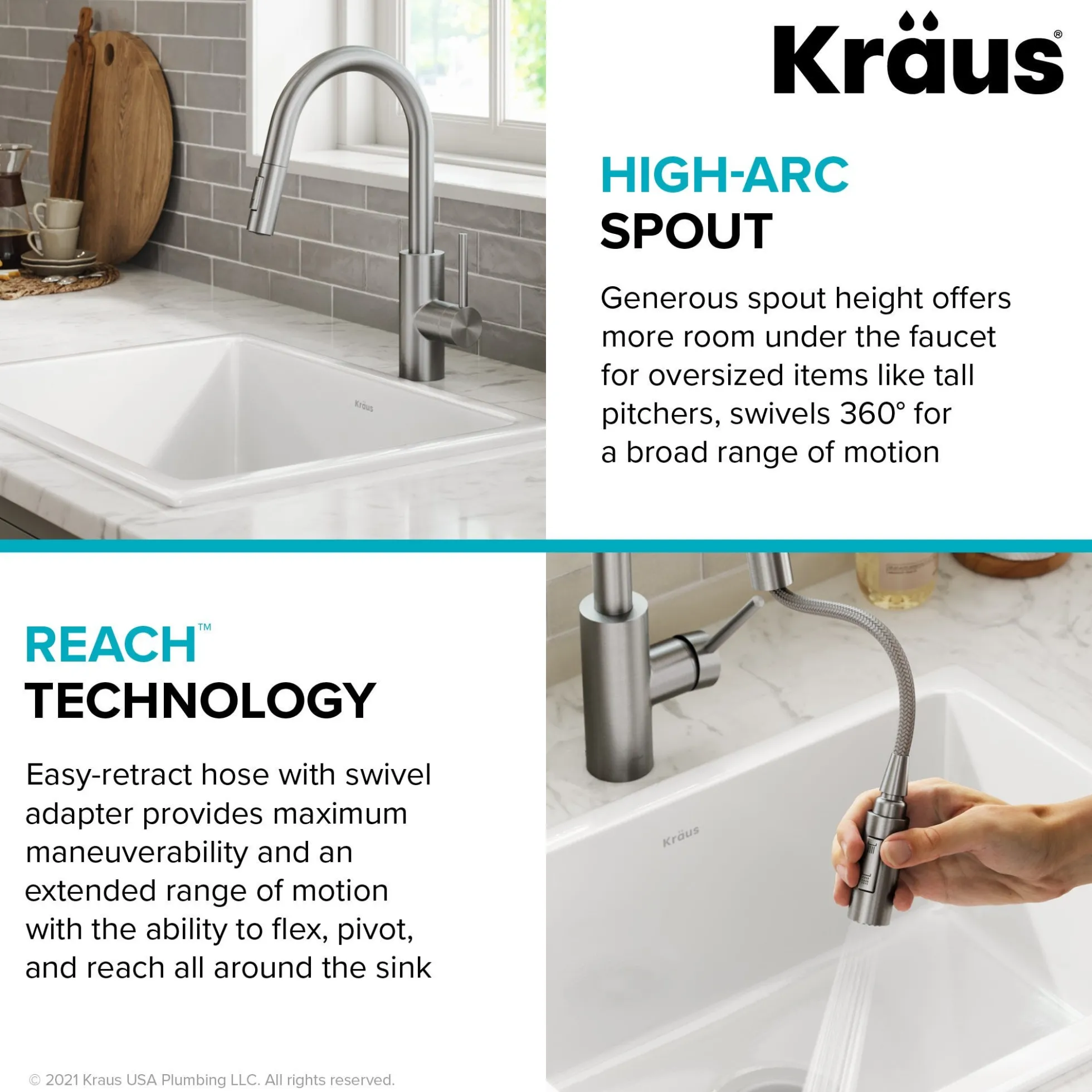 Single Handle Pull Down Kitchen Faucet with QuickDock Top Mount Installation Assembly in Chrome