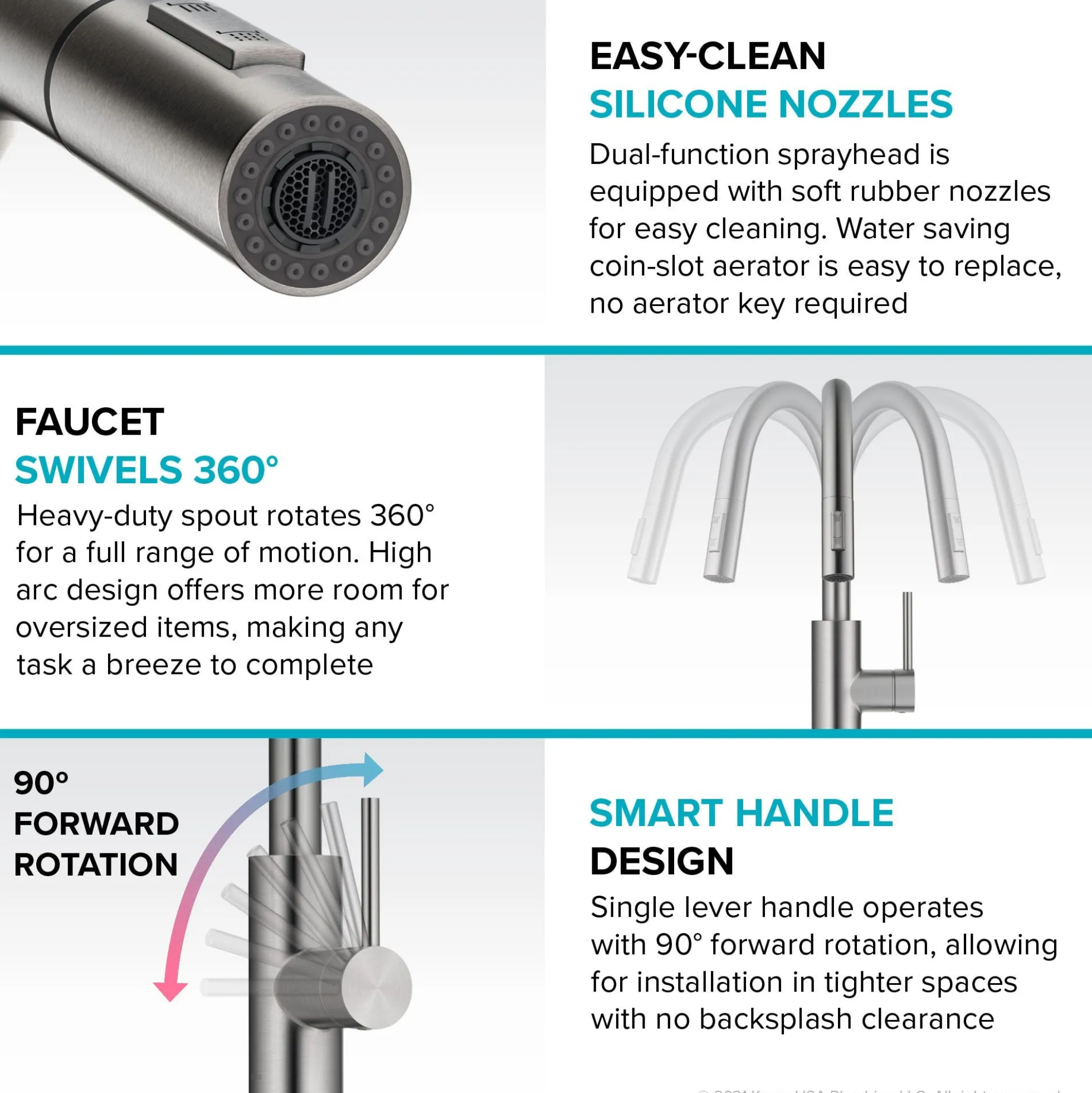 Single Handle Pull Down Kitchen Faucet with QuickDock Top Mount Installation Assembly in Chrome