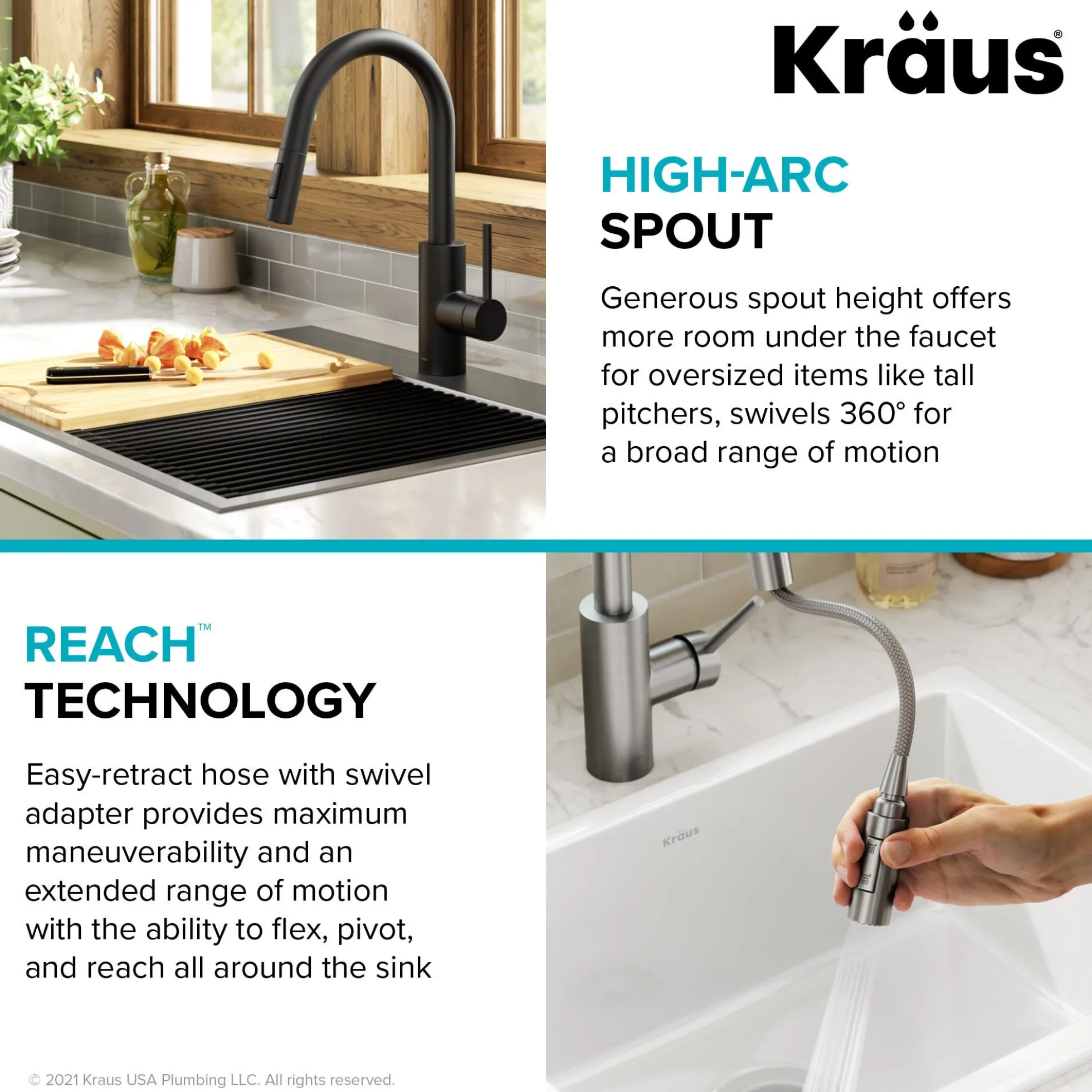 Single Handle Pull Down Kitchen Faucet with QuickDock Top Mount Installation Assembly in Matte Black