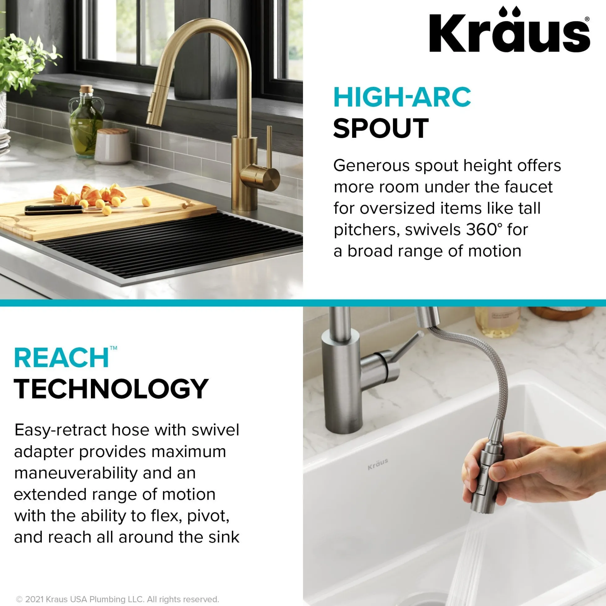 Single Handle Pull Down Kitchen Faucet with QuickDock Top Mount Installation Assembly in Spot Free Antique Champagne Bronze