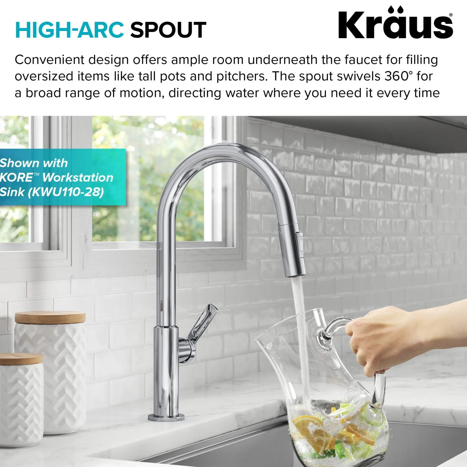 Single Handle Pull Down Kitchen Faucet in Chrome