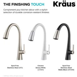 Single Handle Pull-Down Kitchen Faucet in Chrome/White