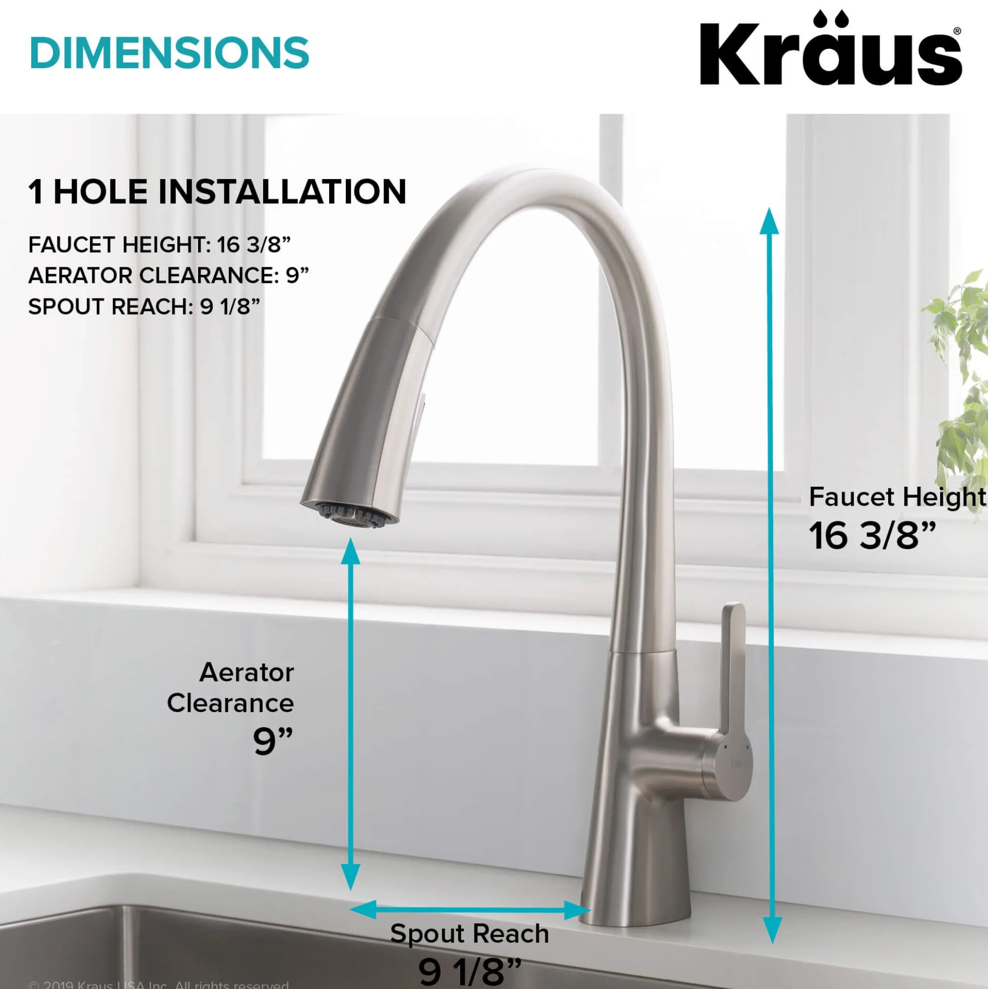 Single Handle Pull-Down Kitchen Faucet in Chrome/White