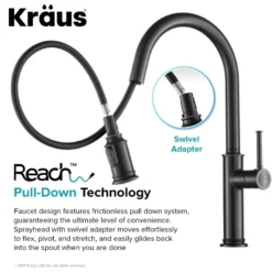 Single Handle Pull-Down Kitchen Faucet in Oil Rubbed Bronze