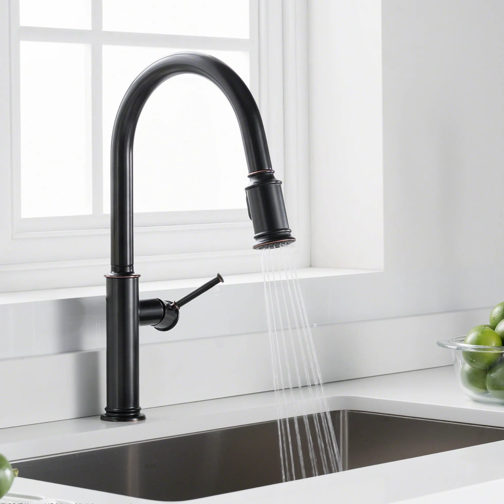 Single Handle Pull-Down Kitchen Faucet in Oil Rubbed Bronze