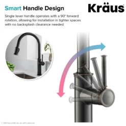 Single Handle Pull-Down Kitchen Faucet in Oil Rubbed Bronze