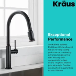 Single Handle Pull-Down Kitchen Faucet in Oil Rubbed Bronze