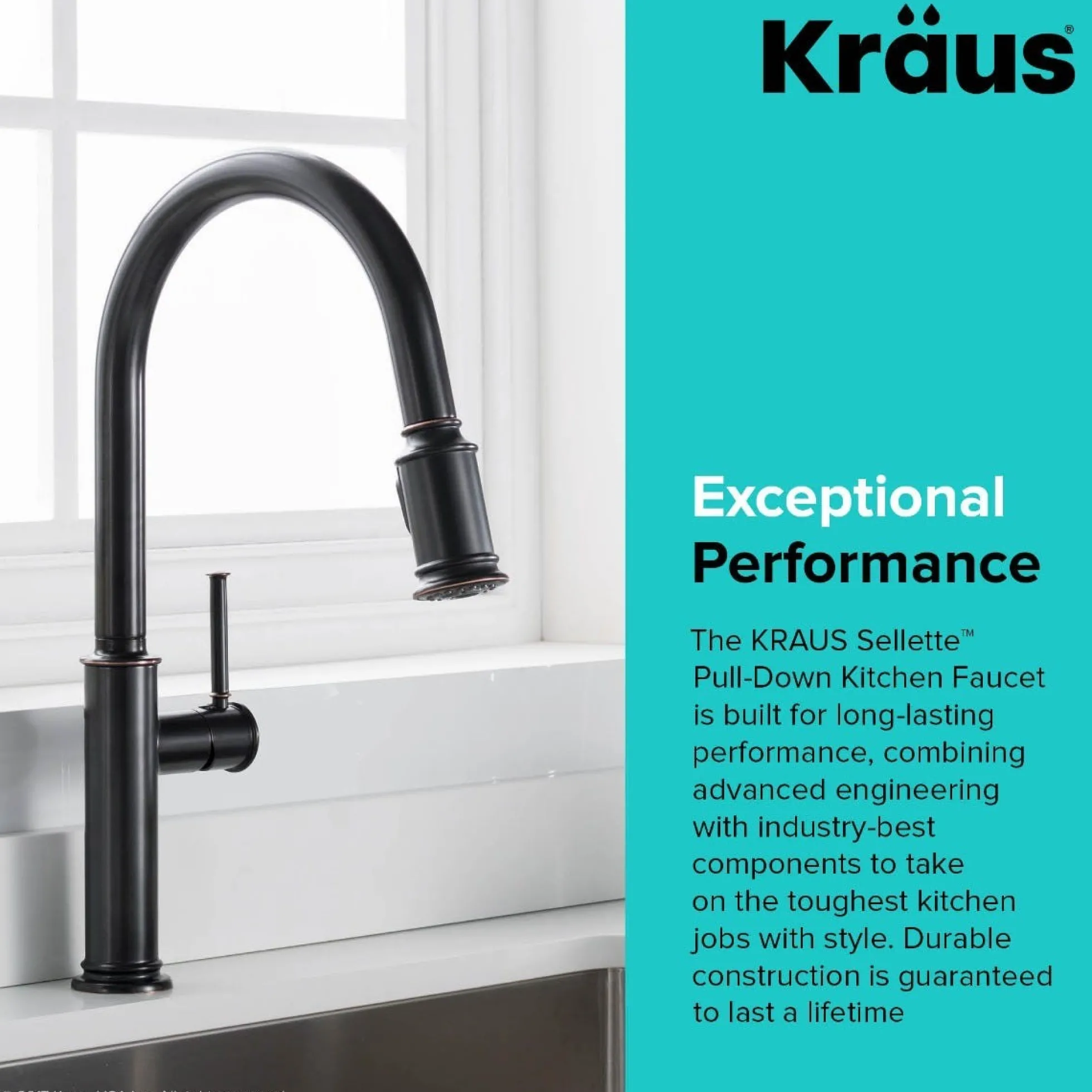 Single Handle Pull-Down Kitchen Faucet in Oil Rubbed Bronze