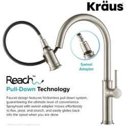 Single Handle Pull-Down Kitchen Faucet in Spot Free Stainless Steel