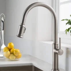 Single Handle Pull-Down Kitchen Faucet in Spot Free Stainless Steel