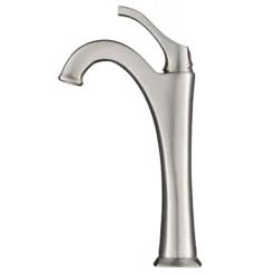 Single Handle Vessel Bathroom Faucet with Pop-Up Drain in Spot Free Stainless Steel
