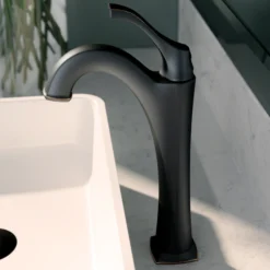 Single Handle Vessel Bathroom Faucet with Pop-Up Drain in Oil Rubbed Bronze