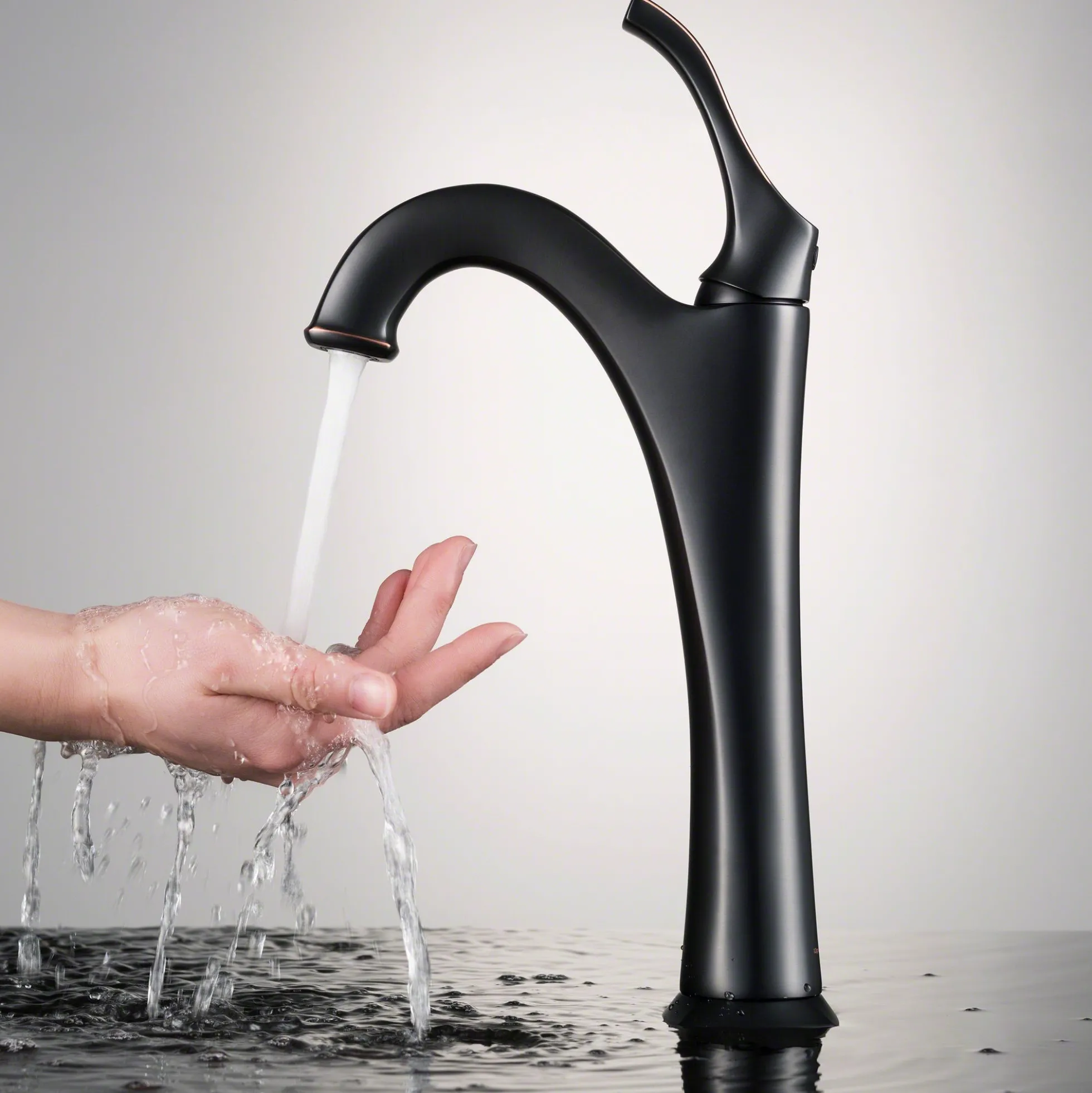 Single Handle Vessel Bathroom Faucet with Pop-Up Drain in Oil Rubbed Bronze