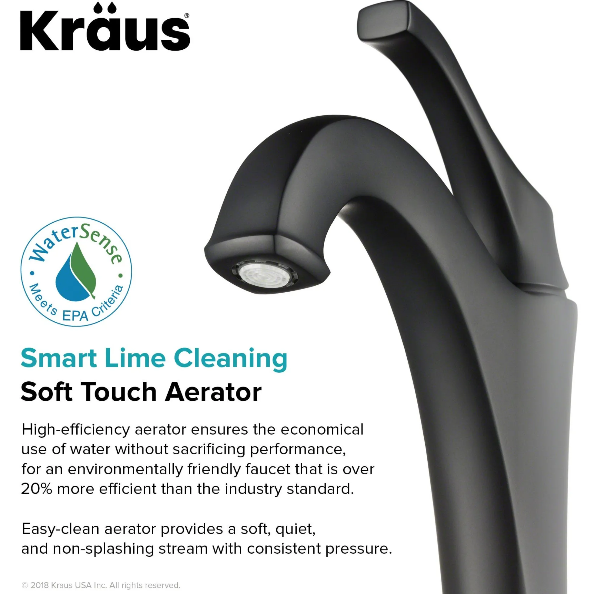 Single Handle Vessel Bathroom Faucet with Pop-Up Drain in Matte Black