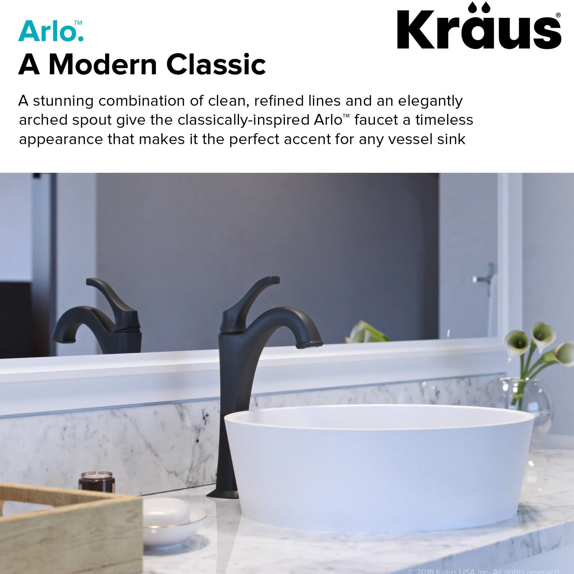 Single Handle Vessel Bathroom Faucet with Pop-Up Drain in Matte Black