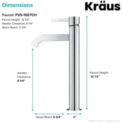 Single Handle Vessel Bathroom Faucet in Chrome