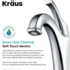Single Handle Vessel Bathroom Faucet with Pop-Up Drain in Chrome