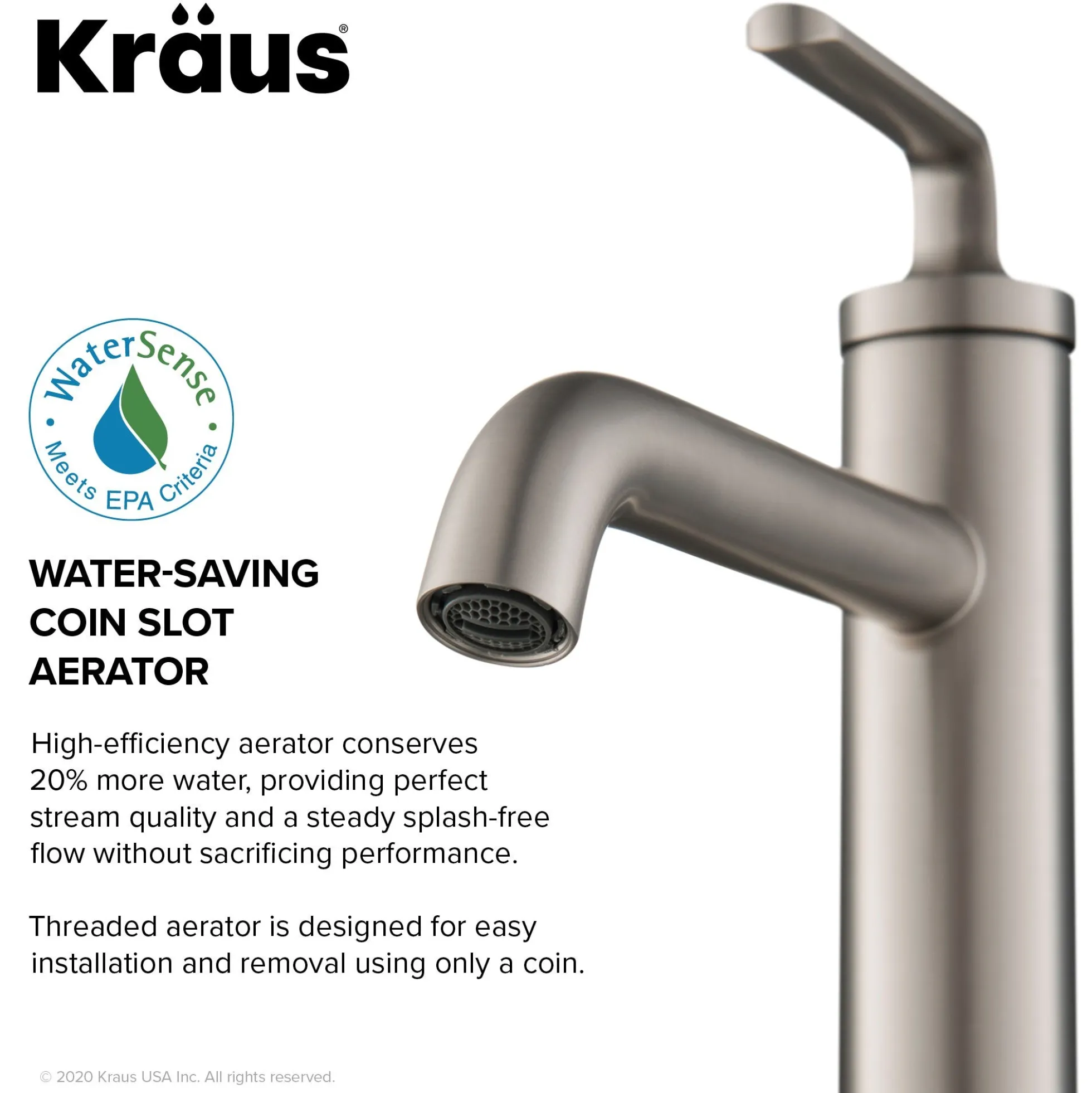 Single Handle Vessel Bathroom Faucet with Pop-Up Drain in Spot Free Stainless Steel