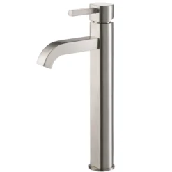 Single Handle Vessel Bathroom Faucet in Satin Nickel