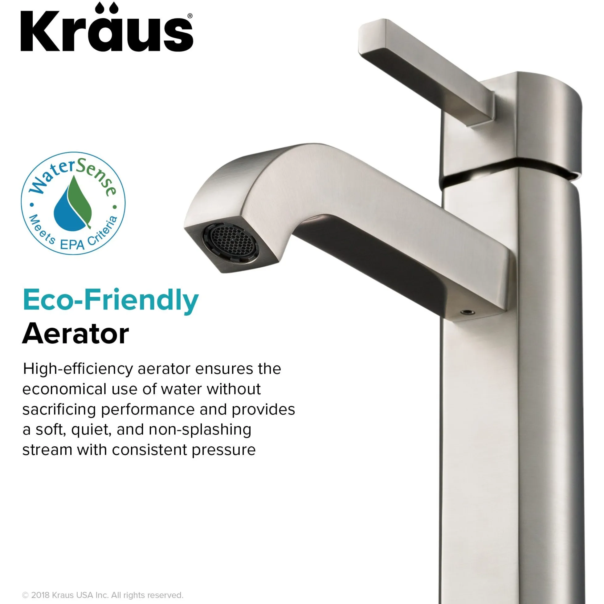 Single Handle Vessel Bathroom Faucet in Satin Nickel