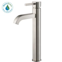 Single Handle Vessel Bathroom Faucet in Satin Nickel