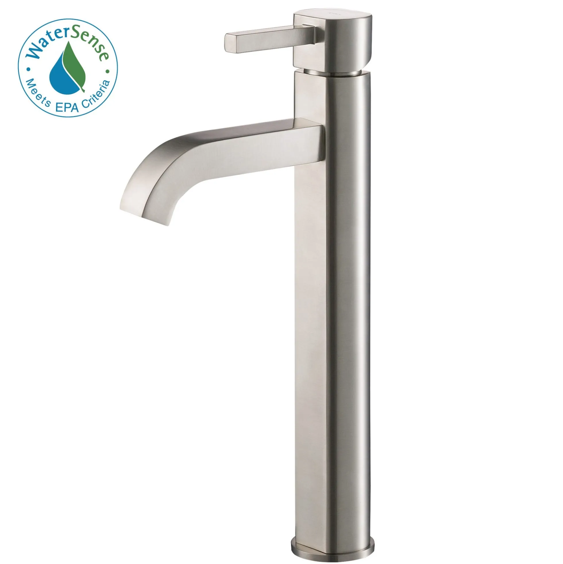 Single Handle Vessel Bathroom Faucet in Satin Nickel