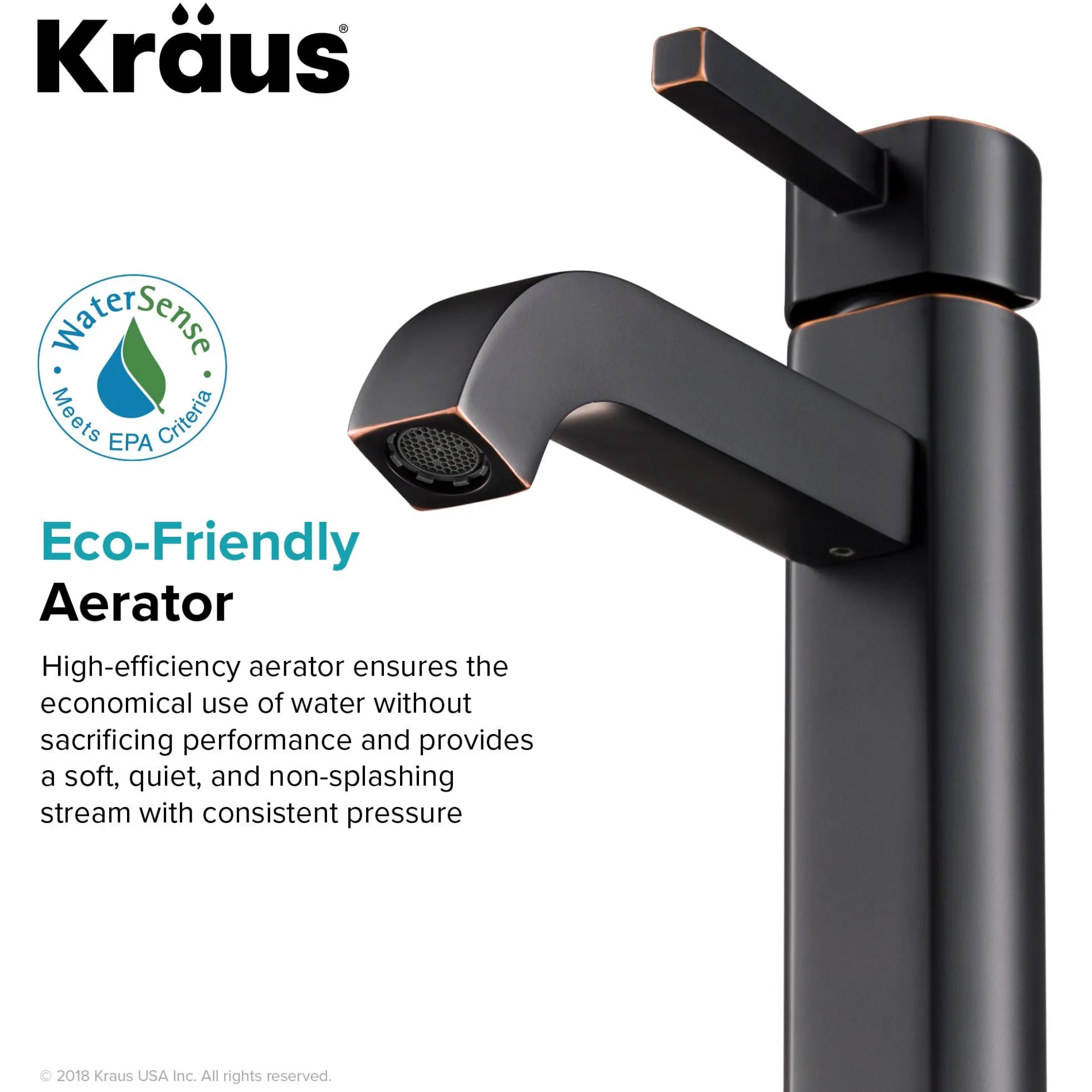 Single Handle Vessel Bathroom Faucet in Oil Rubbed Bronze