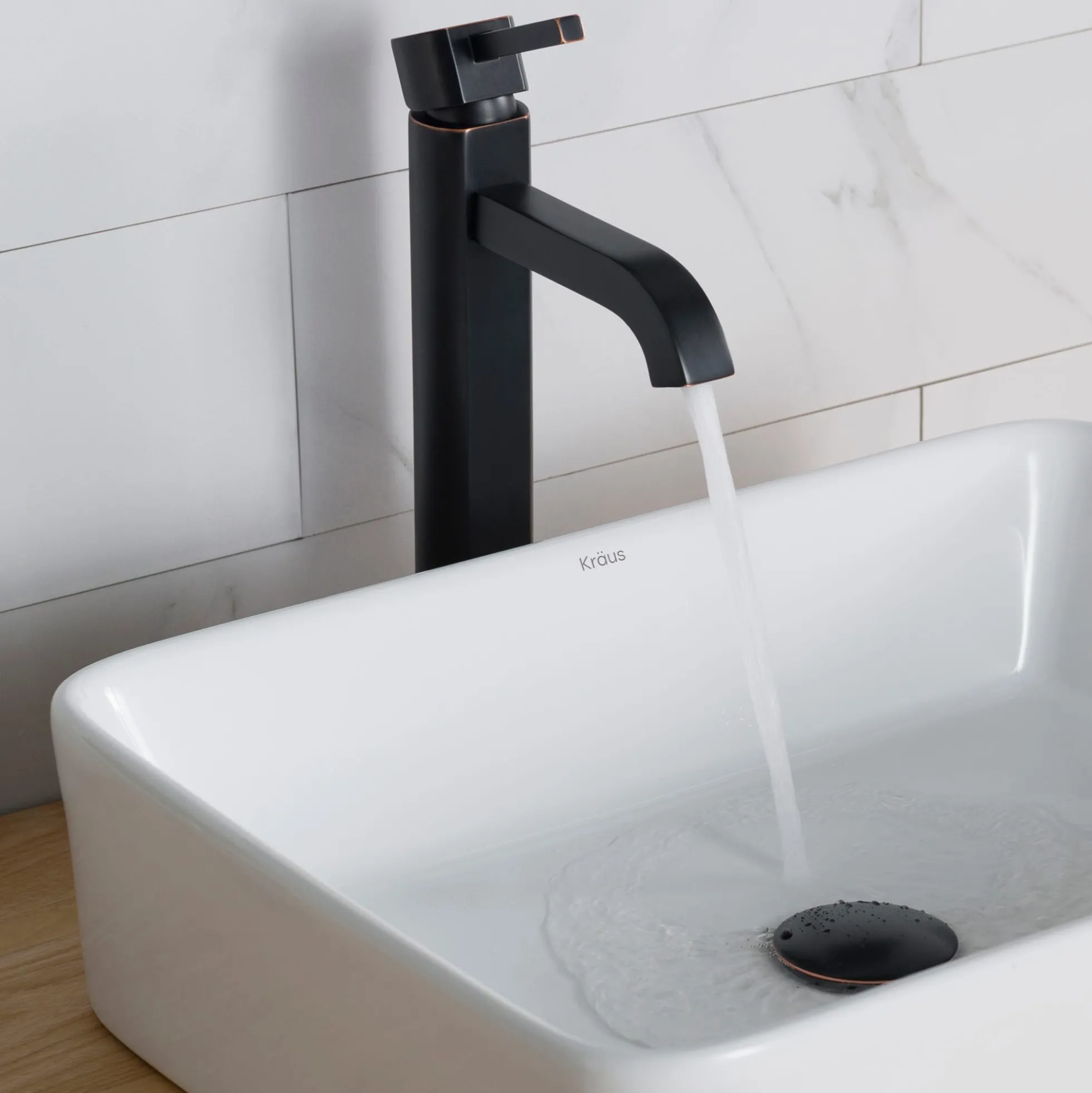 Single Handle Vessel Bathroom Faucet in Oil Rubbed Bronze
