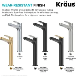 Single Handle Vessel Bathroom Faucet in Spot-Free Brushed Nickel with Pop Up Drain and Supply Lines