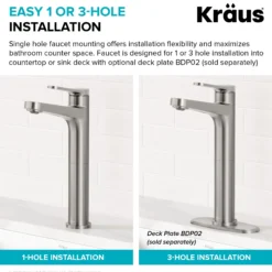 Single Handle Vessel Bathroom Faucet in Spot-Free Brushed Brass / Matte Black with Pop Up Drain and Supply Lines