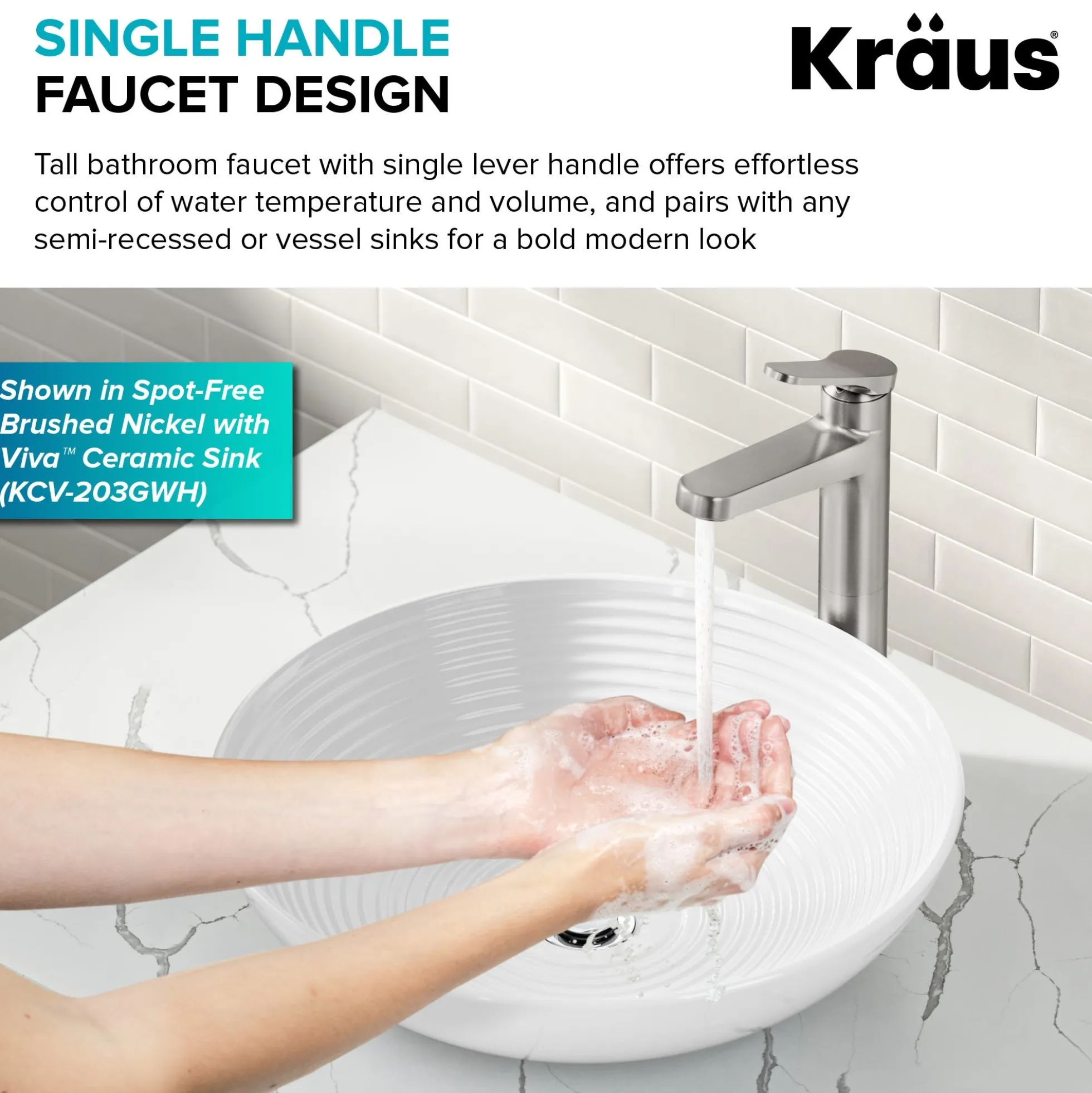 Single Handle Vessel Bathroom Faucet in Spot-Free Brushed Brass / Matte Black with Pop Up Drain and Supply Lines