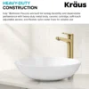 Single Handle Vessel Bathroom Faucet in Spot-Free Brushed Brass with Pop Up Drain and Supply Lines