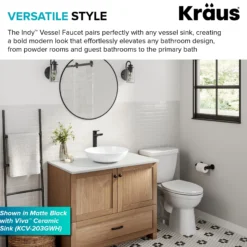 Single Handle Vessel Bathroom Faucet in Spot-Free Brushed Brass with Pop Up Drain and Supply Lines