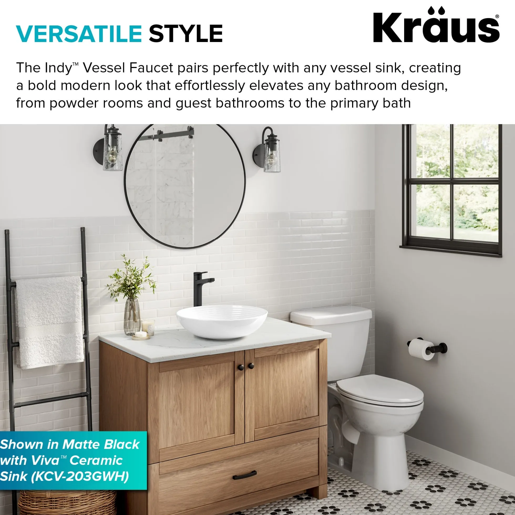 Single Handle Vessel Bathroom Faucet in Chrome with Pop Up Drain and Supply Lines