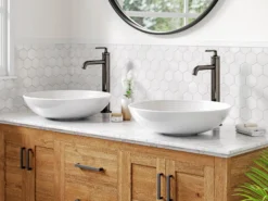 Single Handle Vessel Bathroom Faucet with Pop-Up Drain in Spot Free Stainless Steel (2-Pack)