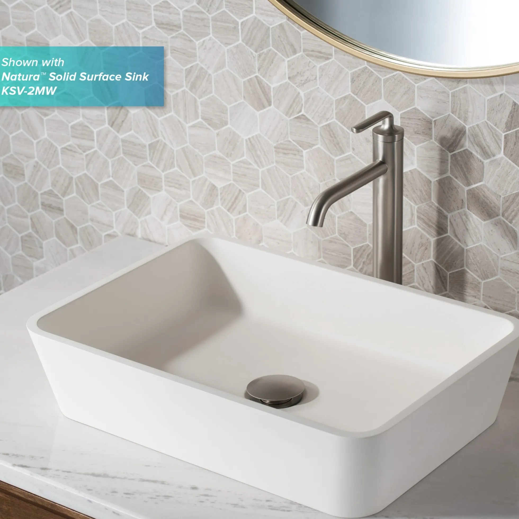 Single Handle Vessel Bathroom Faucet with Pop-Up Drain in Spot Free Stainless Steel (2-Pack)