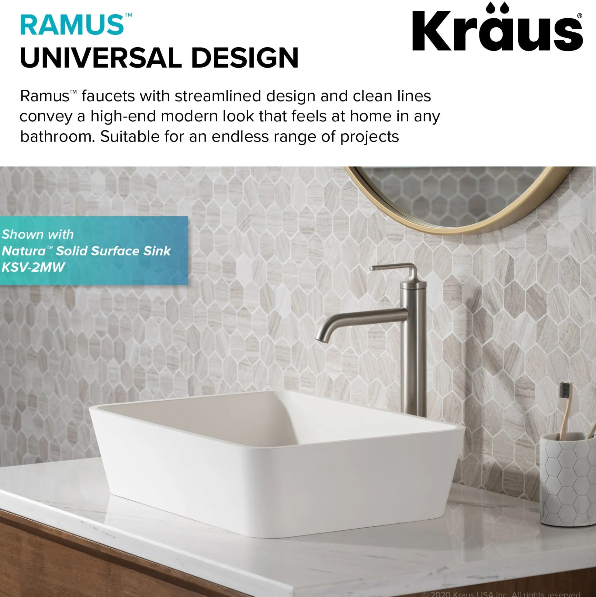 Single Handle Vessel Bathroom Faucet with Pop-Up Drain in Spot Free Stainless Steel (2-Pack)