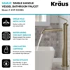 Single Handle Vessel Bathroom Faucet with Pop-Up Drain in Brushed Gold (2-Pack)