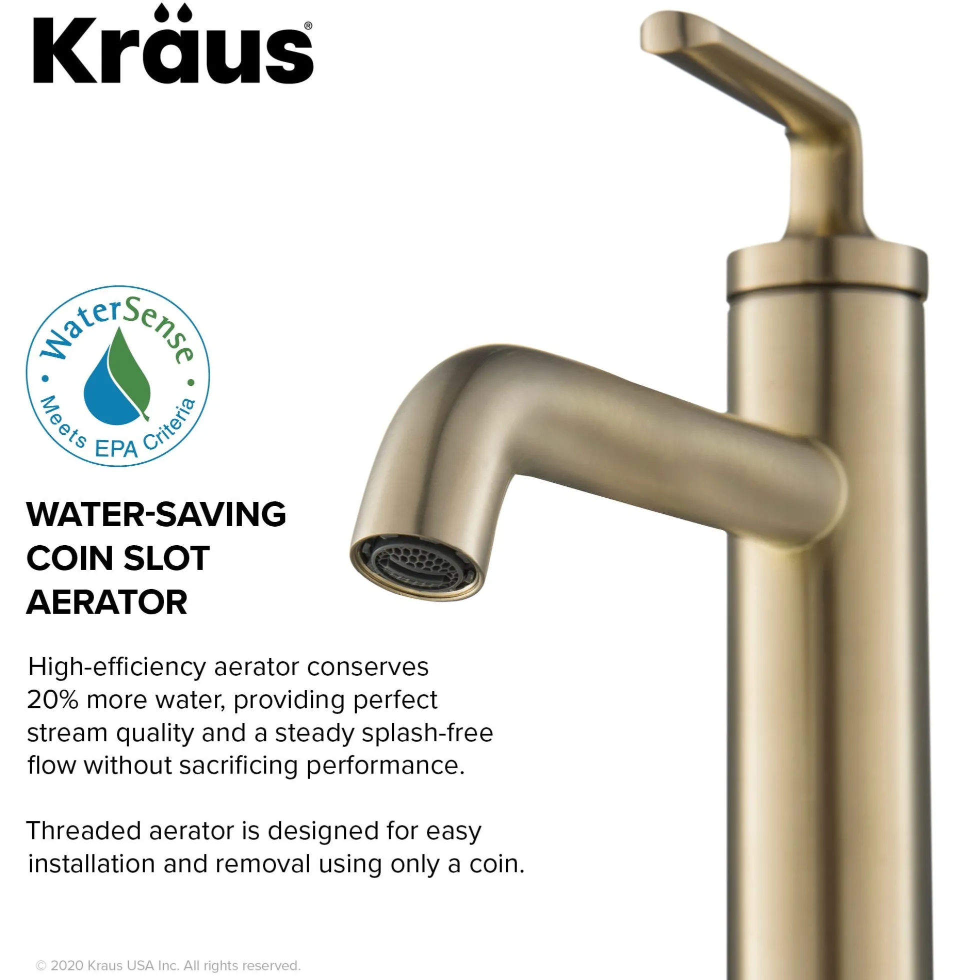 Single Handle Vessel Bathroom Faucet with Pop-Up Drain in Brushed Gold (2-Pack)